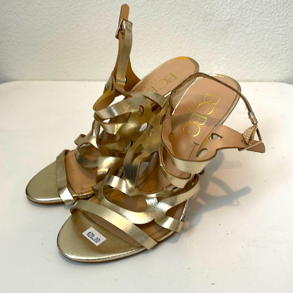 BCBG Paris gold heels size 6.5